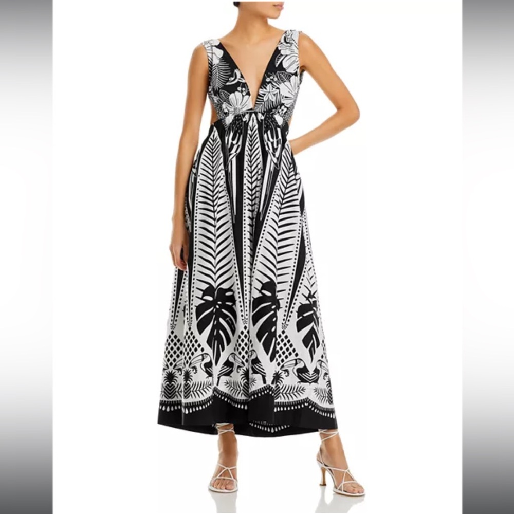 FARM Rio Macaw Elegance Black Maxi Dress